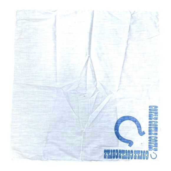 Vintage Indianapolis Colts Bandana 21" Square Blue Logo White Football NFL READ - Picture 4 of 6